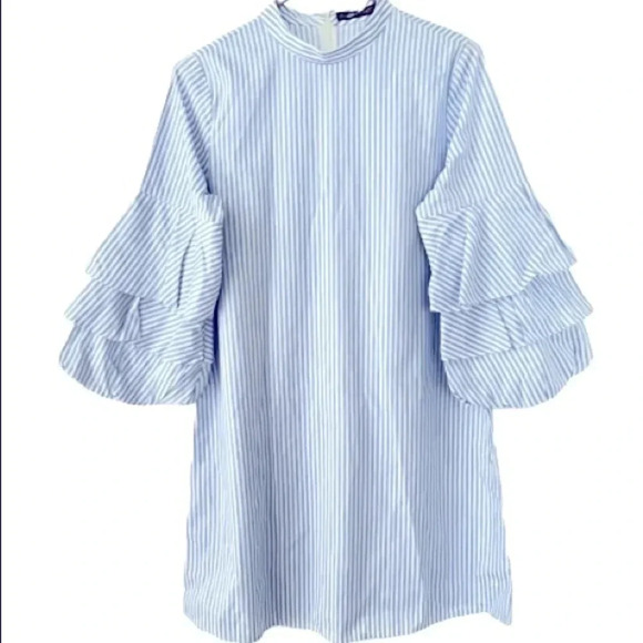 Zara Basic Blue White Stripes Dress for Summer  XS - Picture 1 of 8